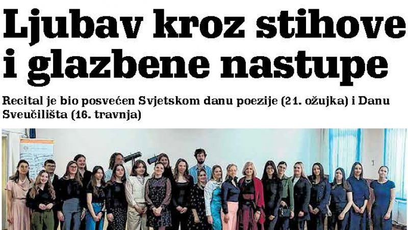 Poetsko-glazbeni recital obilježio 15...