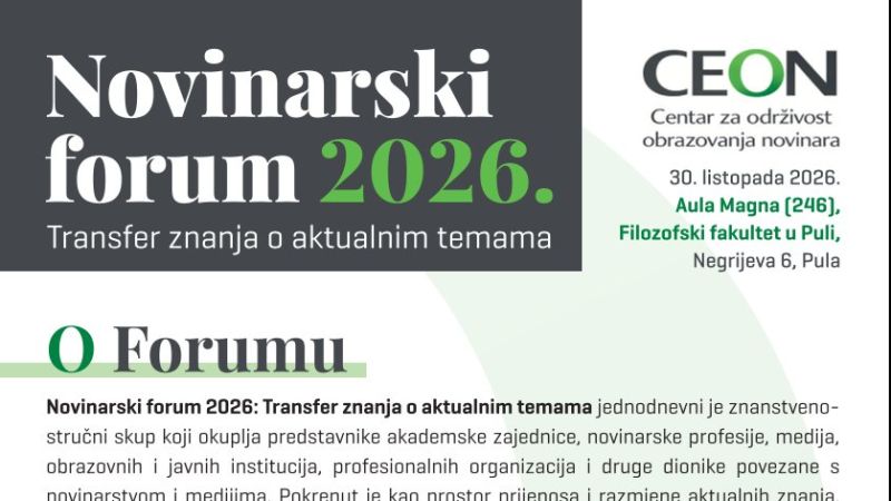 Novinarski forum 2026. povodom...